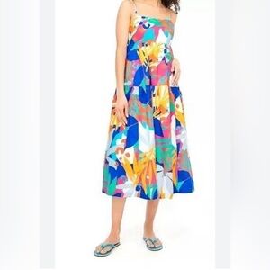 J Crew Colorful Tropical Midi Dress- Brand New with Tags!